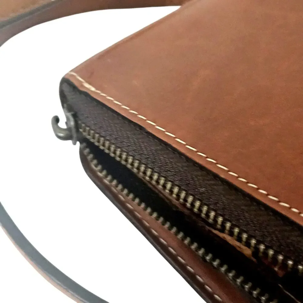 Patricia Nash Crossbody Purse  Brown  Leather Ajustable Strap *Read